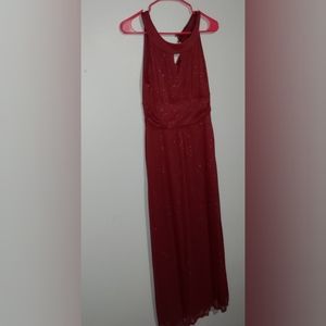 An cherry red sparkly dress